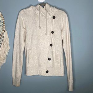 Hollister Peacoat Sweatshirt Jacket in Cream Sz- L